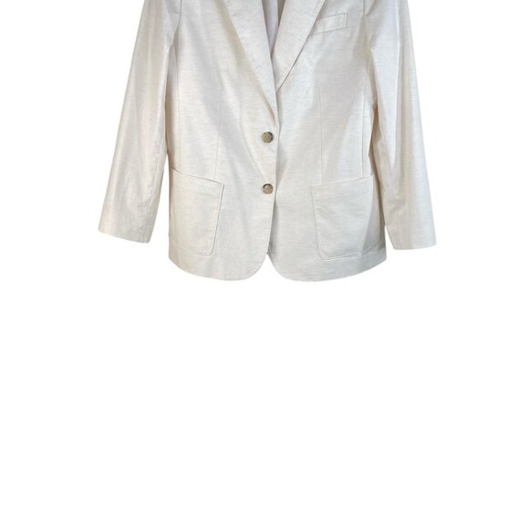 J.Crew Womens Relaxed Fit Ivory Blazer Cotton/Linen Blend size 8 - Picture 4 of 11